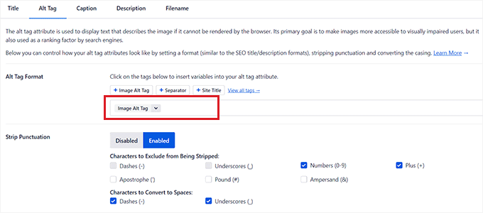 Setări SEO pentru etichetele alt SEO settings for alt tags