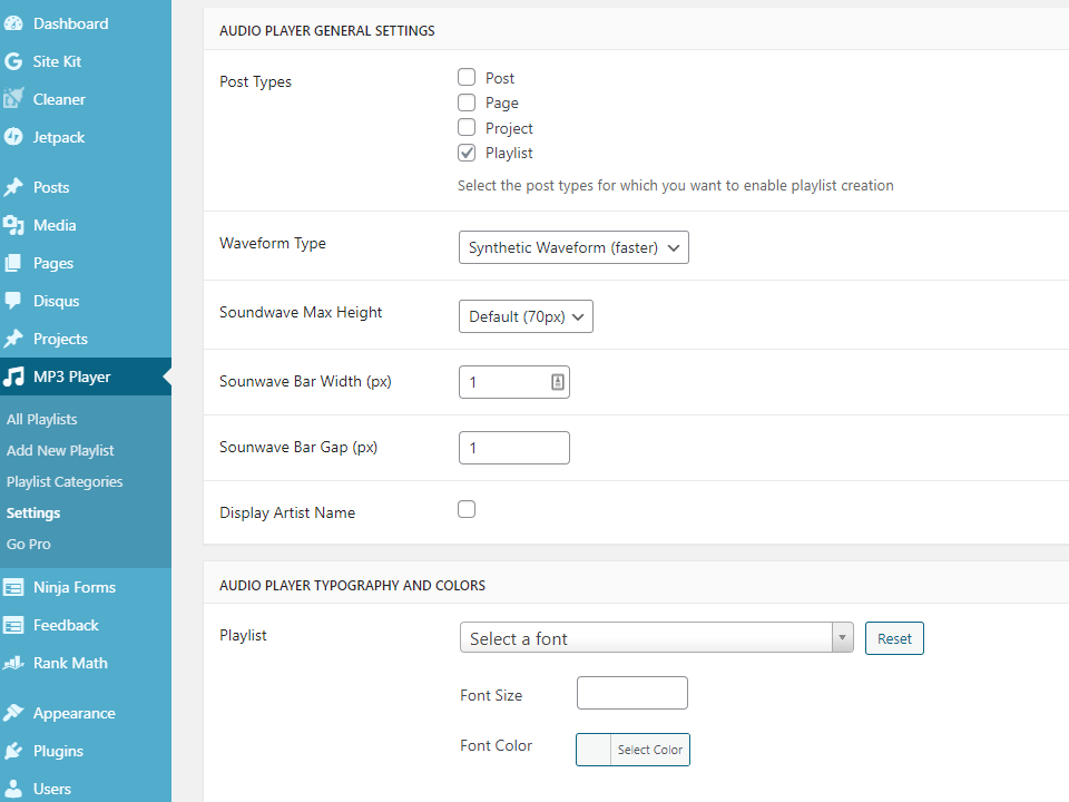 ワードプレスオーディオプレーヤープラグインsonaar