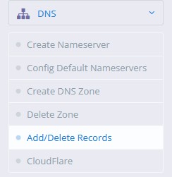 Dans DNS, accédez à Ajouter/Supprimer des enregistrements