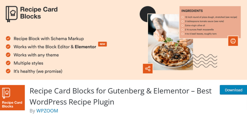 Rezeptkarte blockiert das beste WordPress-Rezept-Plugin