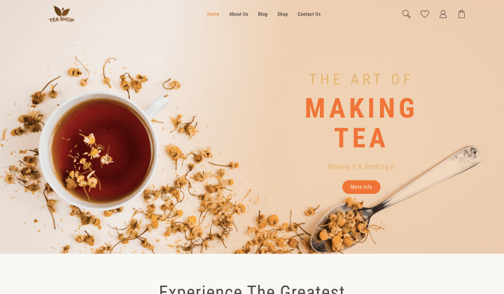 2023 年 7 個茶店網站最佳 WordPress 主題 1 Tea Shop Website templae