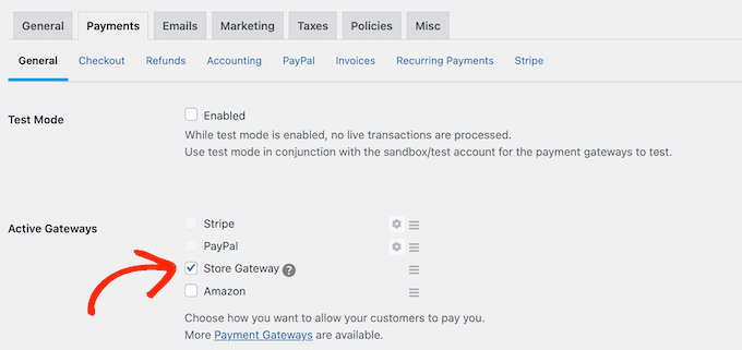 Colocando sua loja online em modo de teste Putting your online store into testing mode