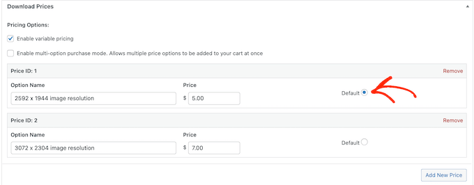 Definindo uma variação de preço padrão usando o Easy Digital Downloads Setting a default price variation using Easy Digital Downloads