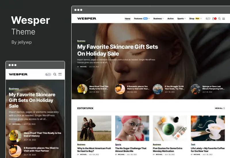 Wesper Theme – WordPress-Theme für Blogs und Zeitschriften