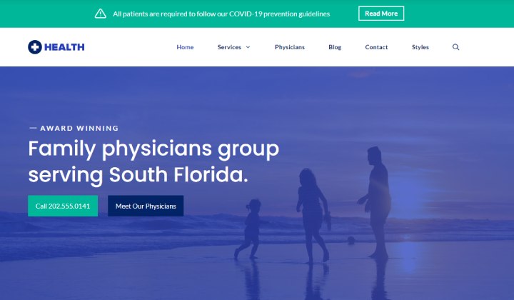 2023 年飲料水配達 Web サイトに最適な 12 の WordPress テーマ 5 GP Health
