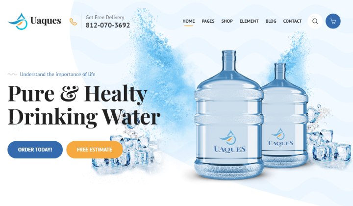 飲料水配達ウェブサイトに最適な 12 の WordPress テーマ 2023 8 TF Water