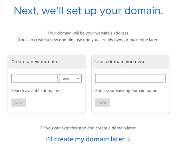 registro de domínio bluehost