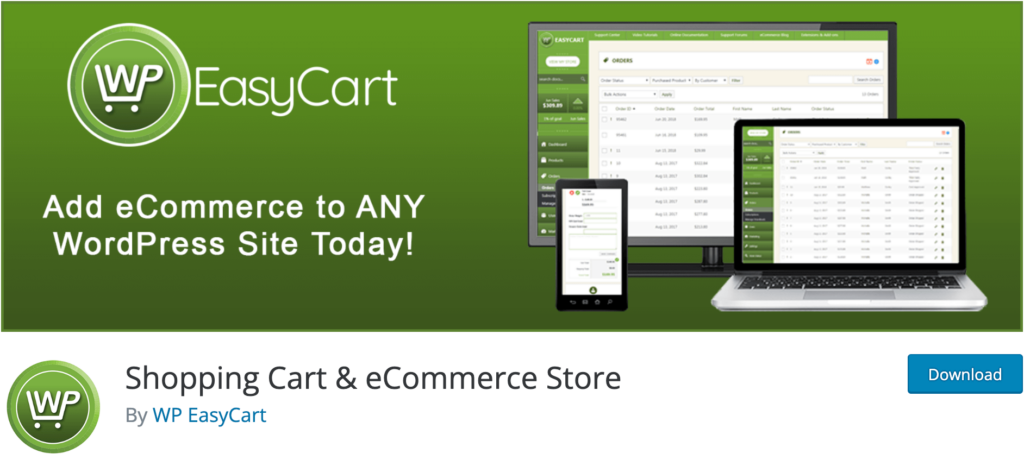 Plugins de panier d'achat WordPress - WP EasyCart