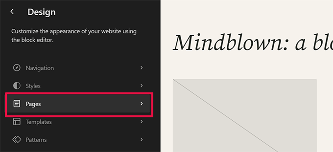 Bearbeiten Sie Seiten im Site-Editor Edit pages in site editor