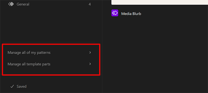 Verwalten Sie Vorlagenteile und Muster über den Site-Editor Manage template parts and patterns from site editor