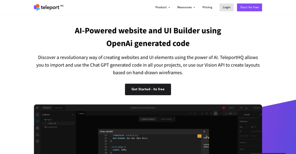 14 Alat AI Terbaik yang Dapat Anda Gunakan Secara Gratis di Tahun 2023 6 TeleportHQ builder