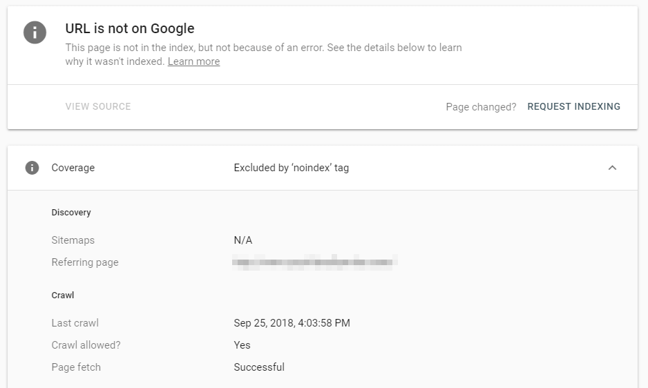 檢查未編入索引的 URL。