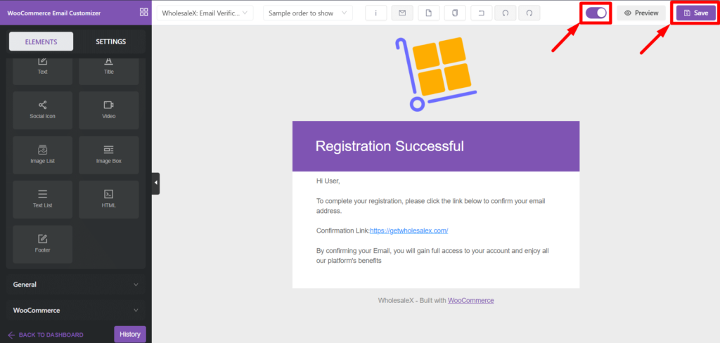 Memperkenalkan Integrasi YayMail WholesaleX 11 Saving and Enabling Enabling Email Template