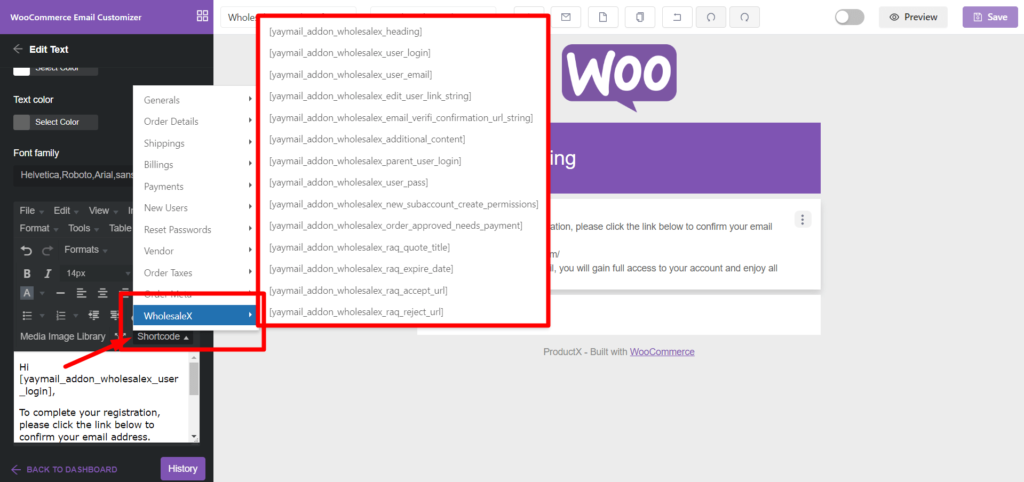 Memperkenalkan Integrasi YayMail WholesaleX 10 YayMail WholesaleX Shortcodes