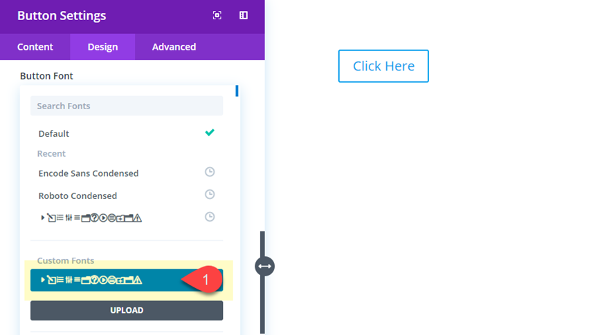botones de fuente de icono