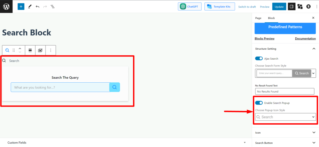 介紹 PostX 高級搜索塊 8 Enable Search Popup