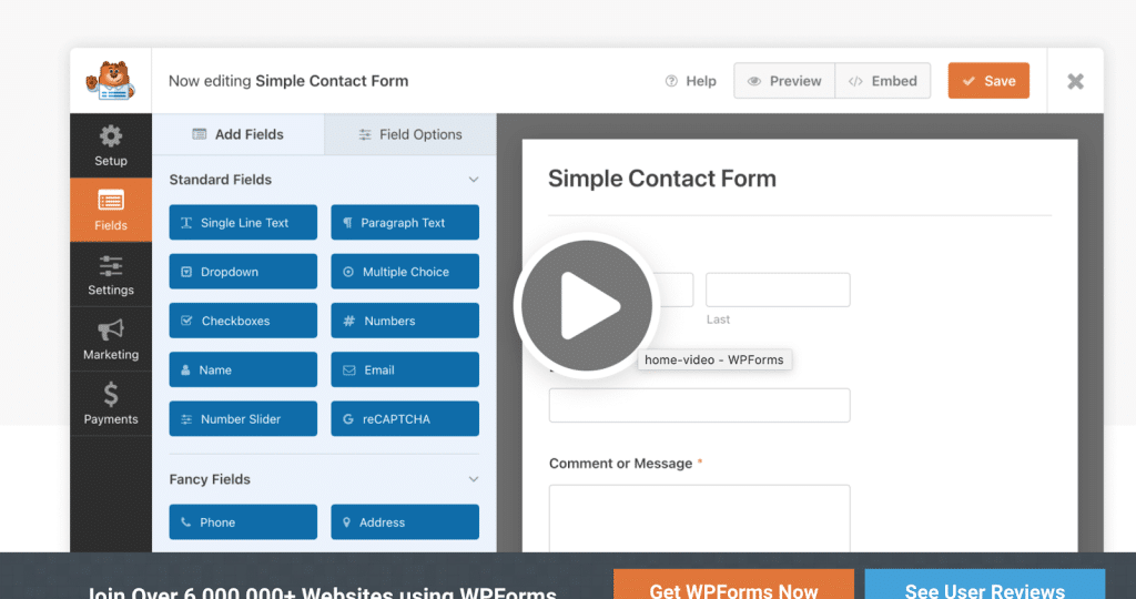 高級表單生成器 - 來源:WPForms