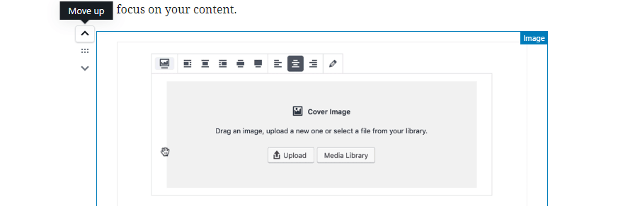 Funcionalidade de arrastar e soltar de Gutenberg.