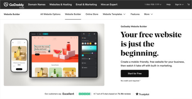 godaddy-строитель сайтов