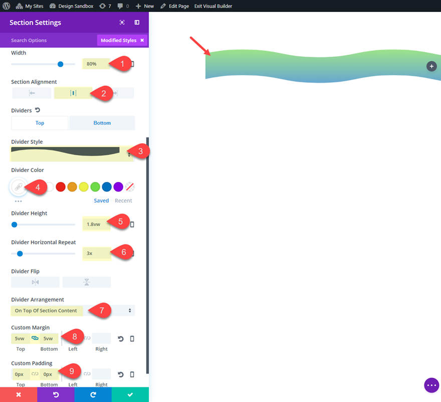 designs de texto divi