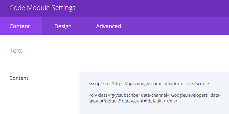 將您的訂閱按鈕代碼添加到 Divi 代碼模塊。