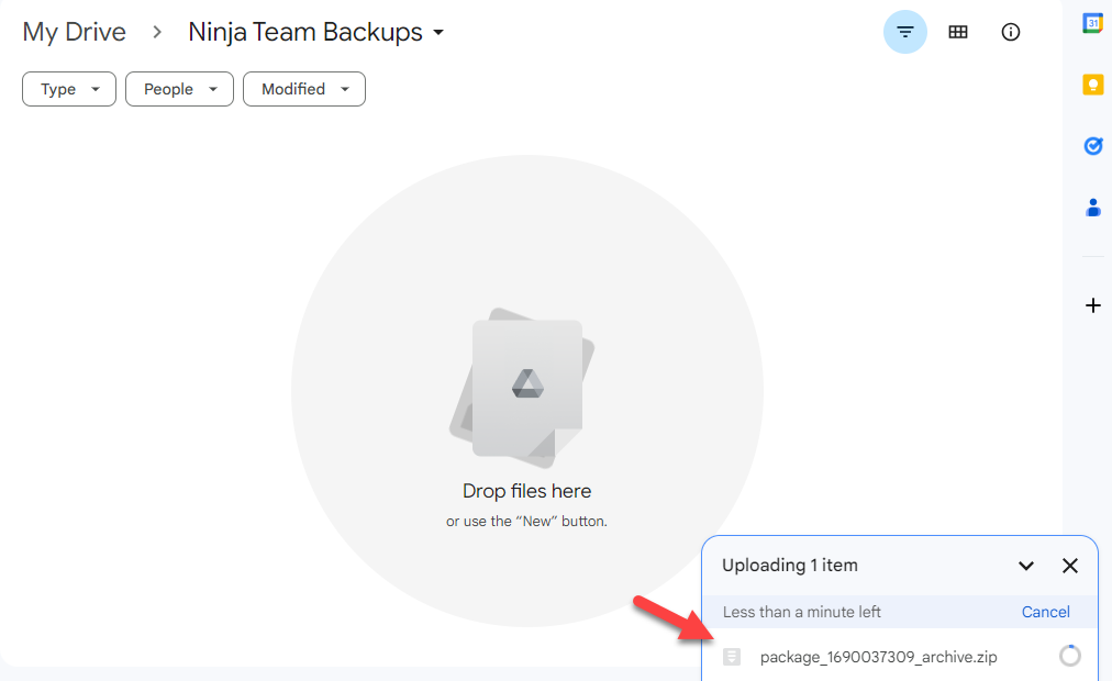 subir copia de seguridad a google drive