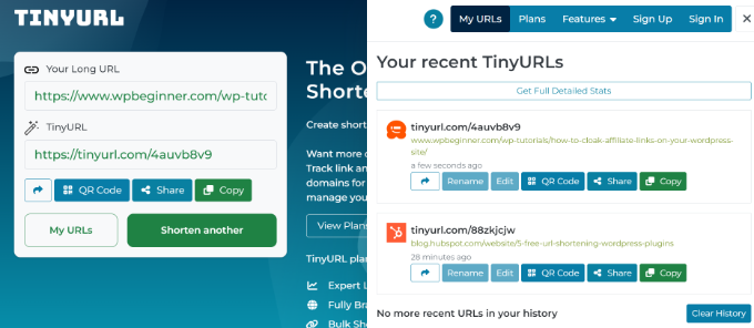 Lihat URL singkat di TinyURL View shortened URL in TinyURL