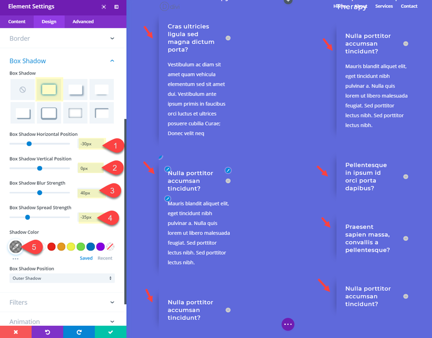 片側ボックスシャドウ
