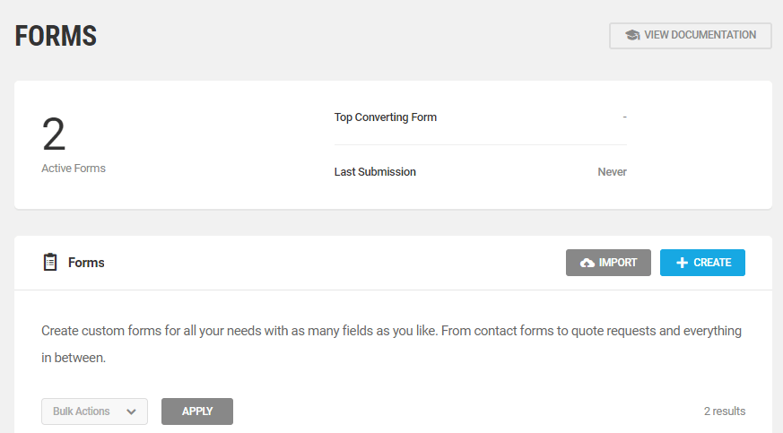 創建或導入新表單。