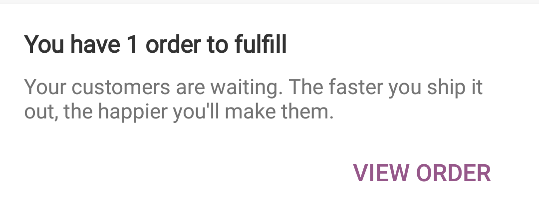 Mostrando um pedido que você precisa atender.