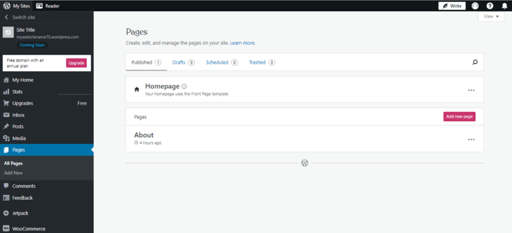 Crea pagine WordPress