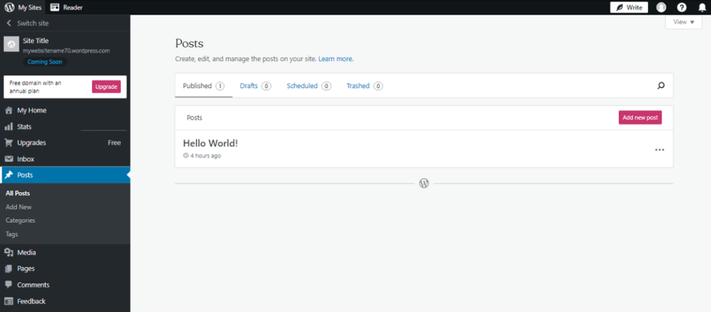 Crea post WordPress