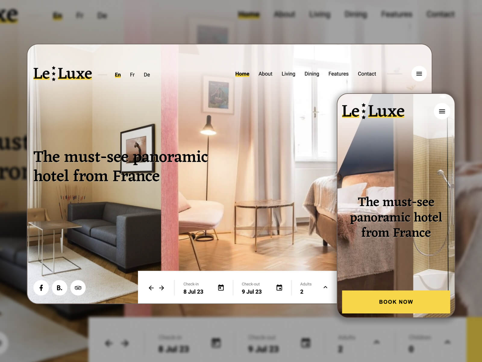 صورة LeLuxe - موضوع WP لحجز الفنادق متعدد الاستخدامات لتلبية الاحتياجات المتنوعة في مزيج ألوان rosybrown و tan و linen و dimgray و darkslategray