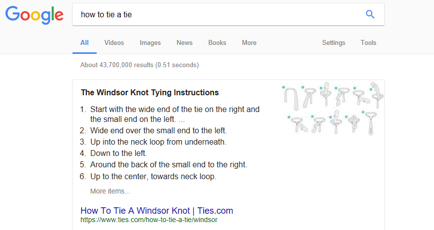 ネクタイの結び方。