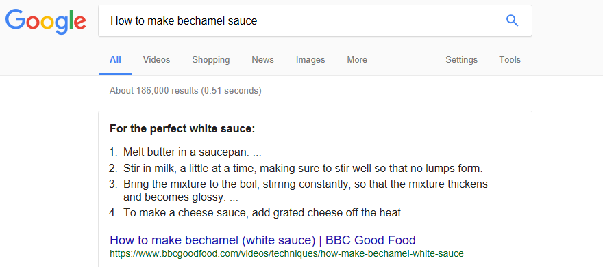 Googleアンサーボックスの例。