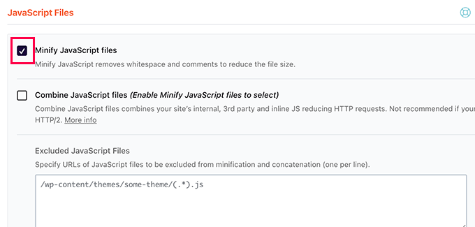 WP Rocket reduce fișierele JavaScript WP Rocket minify JavaScript files