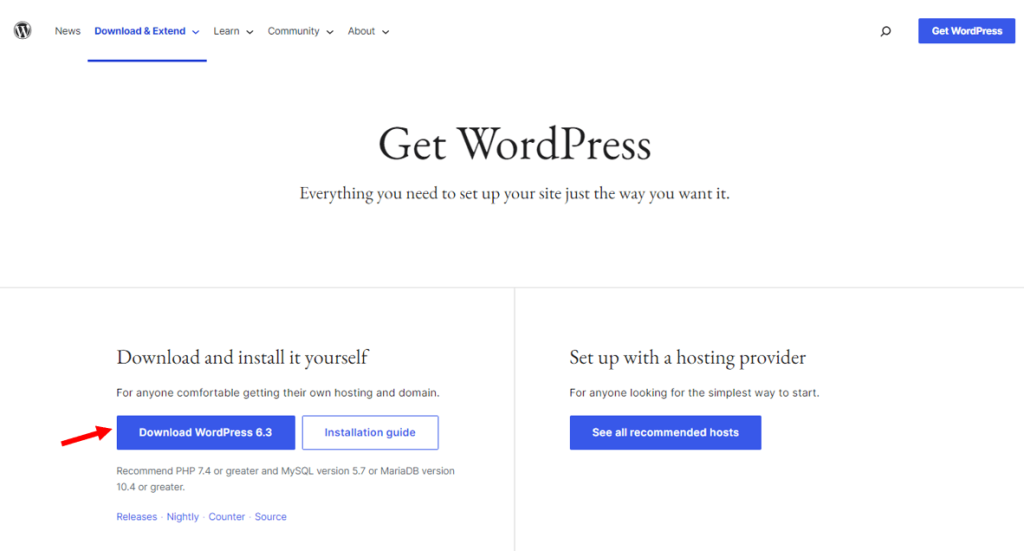 下载WordPress