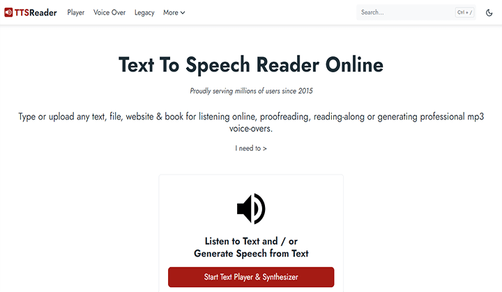 Las 9 mejores herramientas gratuitas de conversión de texto a voz en 2023 6 ttsreader 123 1