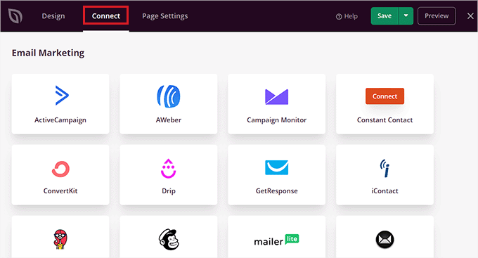 Wählen Sie einen E-Mail-Marketingdienst Choose an email marketing service