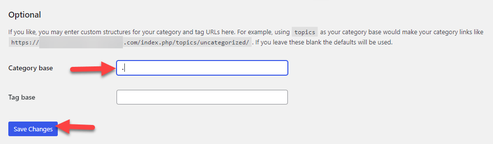 eliminar manualmente el prefijo base de categoría