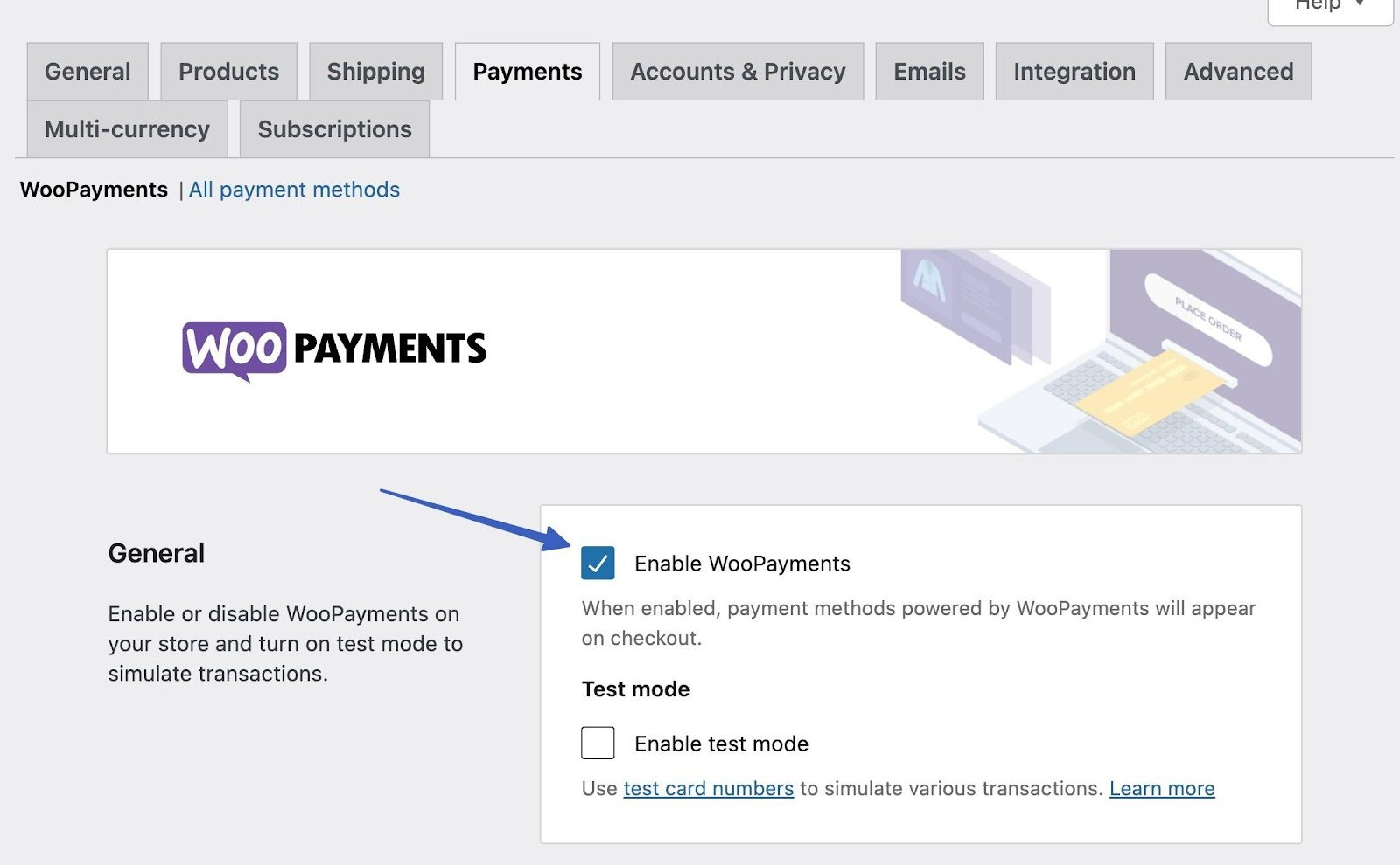 Jak skonfigurować płatności WooCommerce, włączając je.