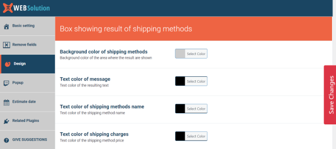 Bearbeiten Sie das Design des Versandrechners Edit design of shipping calculator