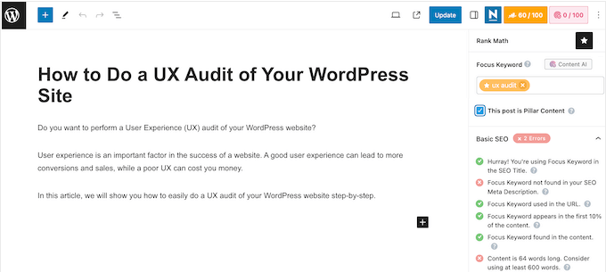 Ajouter des mots-clés ciblés à votre site Web WordPress Adding focus keywords to your WordPress website