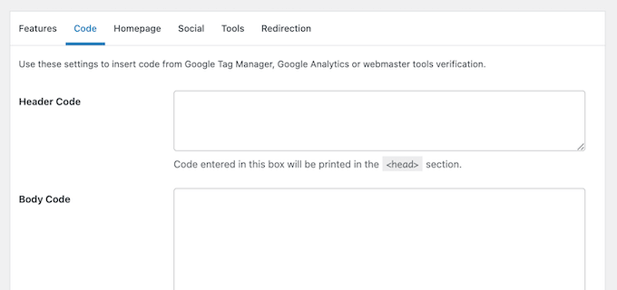 Ajouter du code personnalisé à un site Web WordPress à l'aide d'un plugin SEO Adding custom code to a WordPress website using an SEO plugin