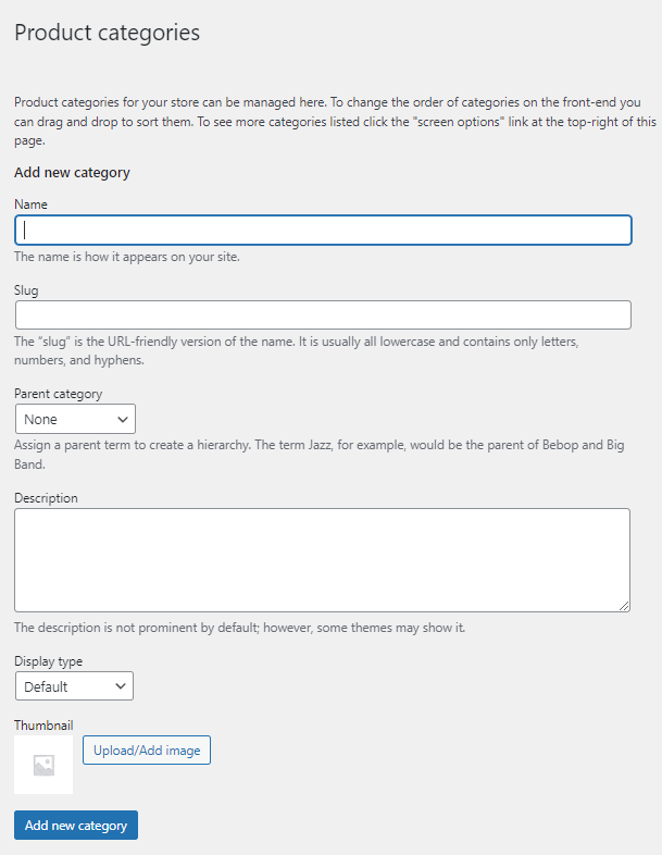 Kategori WooCommerce.