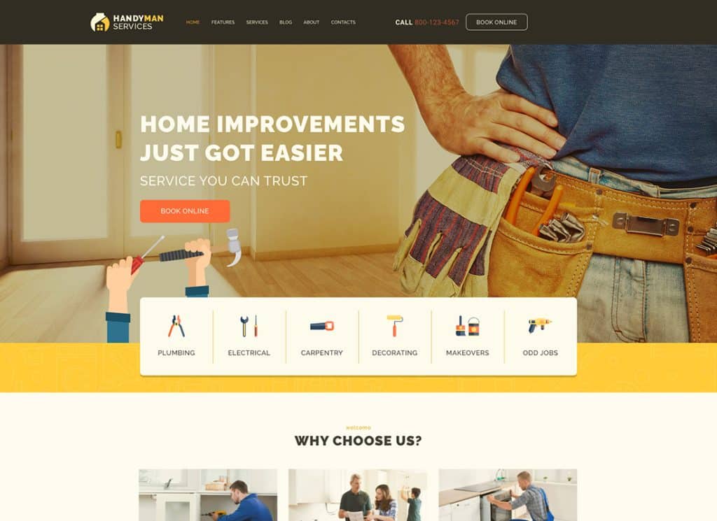 Handyman - Tema WordPress Bangunan Jasa Konstruksi dan Perbaikan