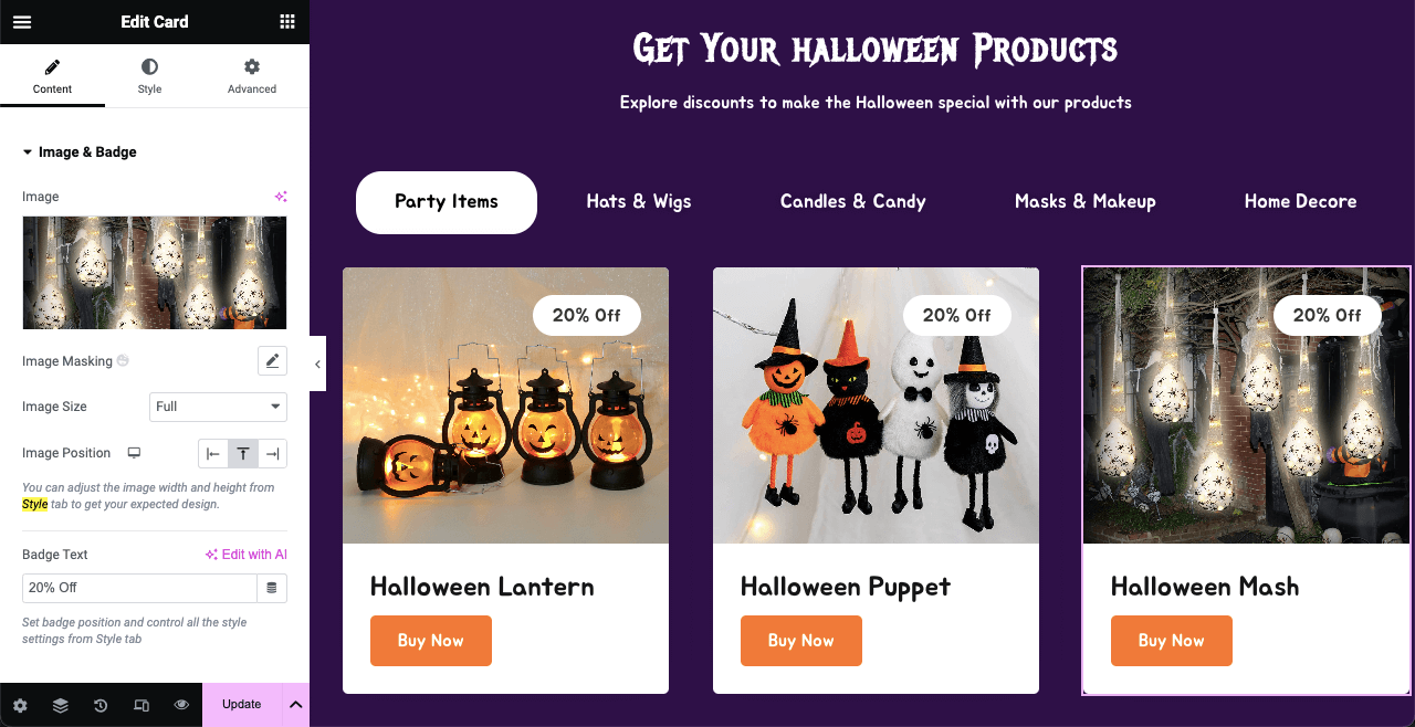 素晴らしいハロウィン ランディング ページのアイデアを使ってハロウィン Web ページをデザインする方法 16 Update photos and information