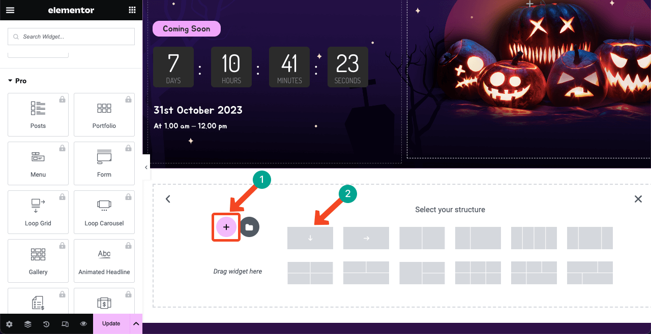 素晴らしいハロウィン ランディング ページのアイデアを使ってハロウィン Web ページをデザインする方法 11 Create a new section
