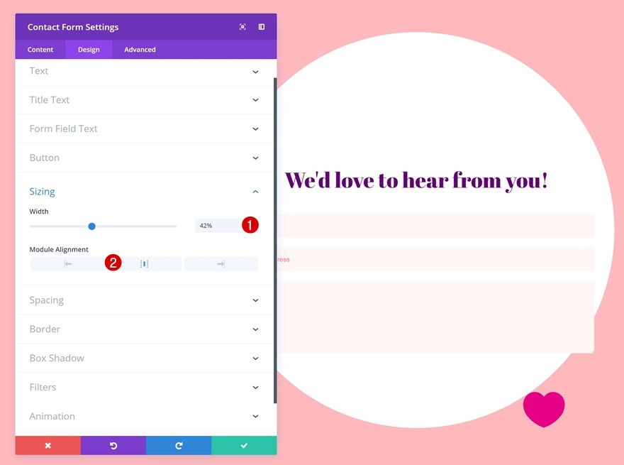 diviコンタクトフォームモジュールの設計