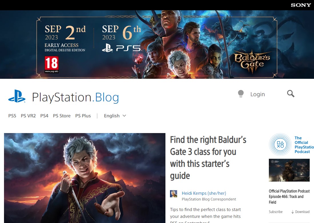Blog o PlayStation
